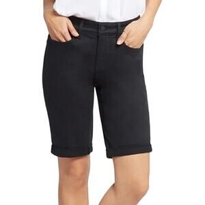 NYDJ Briella 11 Inch Denim Roll Cuffs shorts black size 10